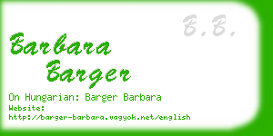 barbara barger business card